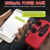 Otium Solar Emergency Hand Crank Weather Radio, Portable Self Powered NOAA AM/FM Radios with SOS Alarm LED Flashlight 2000mAh Smart Phone USB Charger for Camping 