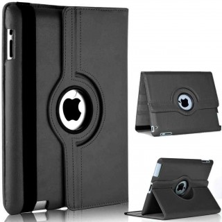 360 rotating  9.7" Colorful Patent PU leather case for Apple Ipad2  Black