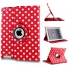 360 rotating 9.7" Colorful Patent PU leather case for Apple Ipad2  Black-white
