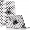 360 rotating 9.7" Colorful Patent PU leather case for Apple Ipad2  Black-white