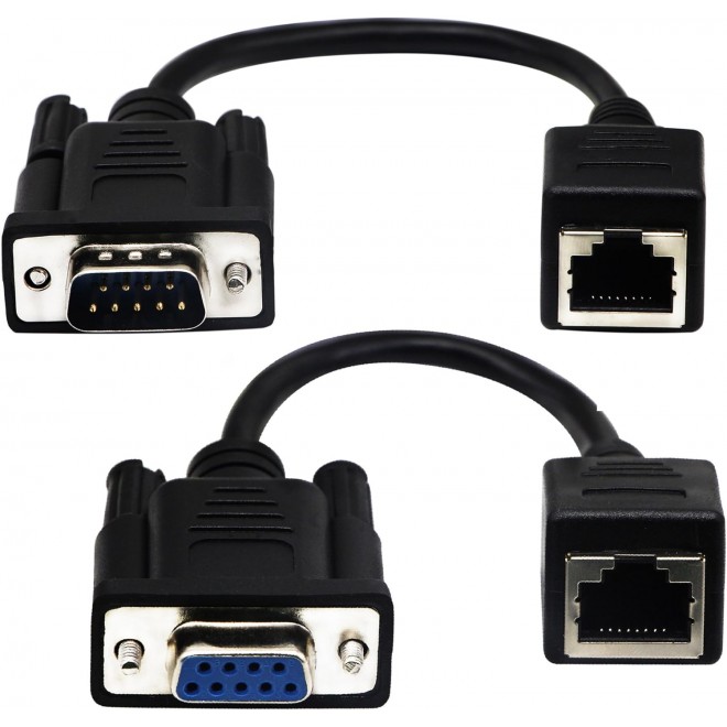 DTECH RJ45 to RS232 Cable, DB9 9-Pin Serial Port Female&Male to RJ45 Female Cat5/6 Ethernet LAN Console(15CM/6Inch) DTECH RJ45 to RS232 Cable, DB9 9-Pin Serial Port Female&Male to RJ45 Female Cat5/6 Ethernet LAN Console(15CM/6Inch)