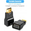DTECH HDMI to VGA Adapter Converter, 1080P Male to Female Cord for Computer, Desktop, Laptop, PC, Monitor, Projector, HDTV, Chromebook