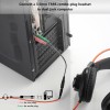 USAMS Headphone Splitter for Computer CTIA 3.5mm TRRS Female to Dual TRS Male Mic Audio Jack Y Adapter Headset Splitter Cable for PC Laptop