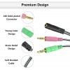 USAMS Headphone Splitter for Computer CTIA 3.5mm TRRS Female to Dual TRS Male Mic Audio Jack Y Adapter Headset Splitter Cable for PC Laptop