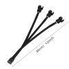 DTECH  3 Way 4 Pin PWM Fan Splitter Cable, 12 inch PC Fan Extension Cable 1 to 3 Fan Splitter Converter [Sleeved Braided] for Computer