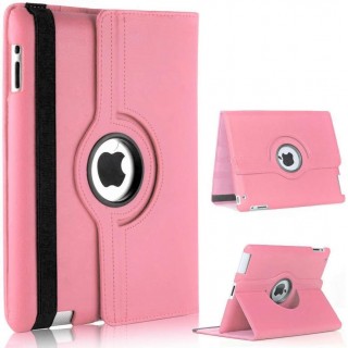 360 rotating 9.7" Colorful Patent PU leather case for Apple Ipad2  light Pink