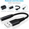 USAMS USB to 3.5mm Jack Audio Adapter,External Sound Card USB-A to Audio Jack Adapter with Aux Stereo Converter Compatible with Headset,PC Windows,Laptop