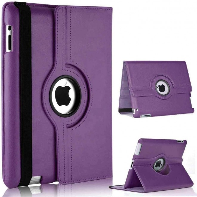 360 rotating 9.7" Colorful Patent PU leather case for Apple Ipad2  Blue