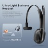 USAMS Trucker Bluetooth Headset, Wireless Headset with Microphone AI Noise Canceling, On Ear Bluetooth Headphone with Mute for Driver Office Call Center Computer Skype 