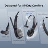 USAMS Trucker Bluetooth Headset, Wireless Headset with Microphone AI Noise Canceling, On Ear Bluetooth Headphone with Mute for Driver Office Call Center Computer Skype 