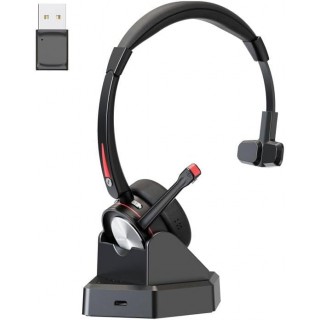 USAMS Bluetooth Headset with Microphone Noise Cacenling,  Wireless Headset with Mic & Mute Button, 40 Hrs Working Time, Bluetooth Headset