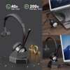 USAMS Bluetooth Headset with Microphone Noise Cacenling,  Wireless Headset with Mic & Mute Button, 40 Hrs Working Time, Bluetooth Headset