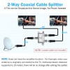 DTECH 2 Way Coaxial Cable Splitter MoCA 5-2400MHz,  RG6 Compatible Coax Splitter for HD Satellite/Cable TV, Internet & CATV Antenna Signals, Low Loss MoCA Support