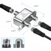 DTECH 2 Way Coaxial Cable Splitter MoCA 5-2400MHz,  RG6 Compatible Coax Splitter for HD Satellite/Cable TV, Internet & CATV Antenna Signals, Low Loss MoCA Support