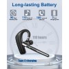 USAMS Bluetooth Headset V5.0, Wireless Bluetooth Earpiece with  Dual Mic Noise Cancelling 110 Hours Talktime for Cell Phone,MIC