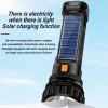 Otium Solar/Rechargeable Multi Function 1000 Lumens LED Flashlight, with Emergency Strobe Light and 1200 Mah Battery, Emergency Power Supply and USB Charging Cable, Fast Charging 