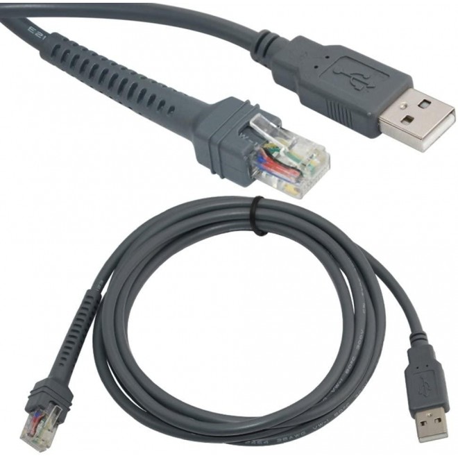 1 X USB A Male to RJ45 Cable 7ft 2M for Symbol Barcode Scanner