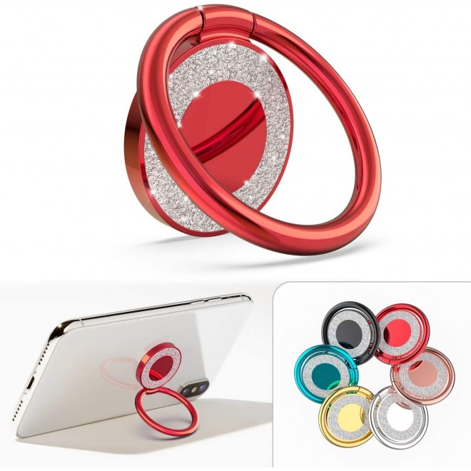 Cell Phone Ring Holder, 360 Rotation Bling Metal Finger Kickstand