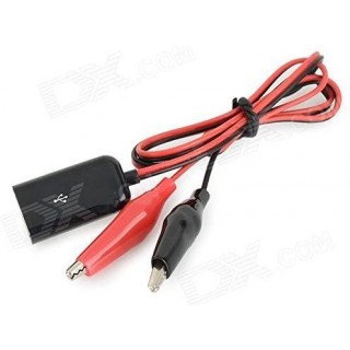 Alligator Clips to USB Female Test Lead Adapter Cable 50cm(Pack of 2)