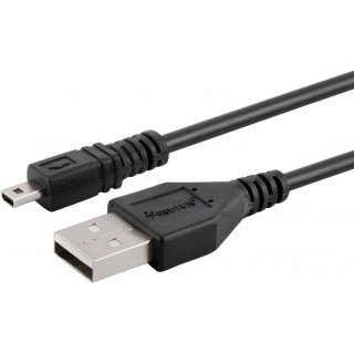 Black USB 2.0 A to 8-Pin Mini B Cable
