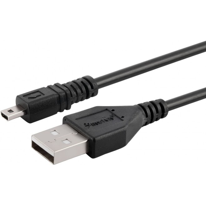 Black USB 2.0 A to 8-Pin Mini B Cable