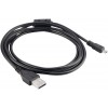 Black USB 2.0 A to 8-Pin Mini B Cable
