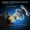 PESKI Computer Speakers for Desktop PC,Desktop Gaming Speakers,Small Computer Speakers USB Powered 3.5mm Aux Speaker for PC,Laptop,Tablet,Monitor,Phone, Black