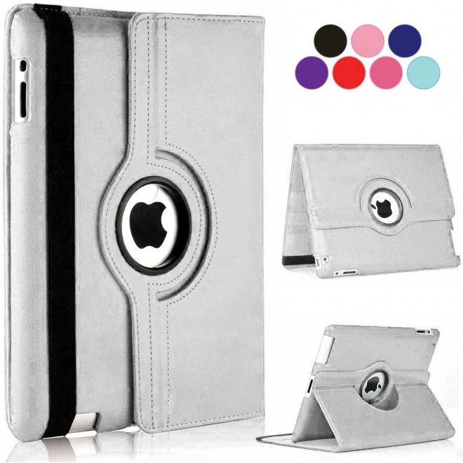 Case for iPad2 Pro 9.7 inch (2011), 360 Degree Stand [Auto Sleep/Wake] Folio Leather Smart Cover,Sliver