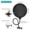 NEEWER Professional Microphone Filter / Pop Shield Windscreen 360° Flexible & Duel Layered NEEWER Professional Microphone Filter / Pop Shield Windscreen 360° Flexible & Duel Layered