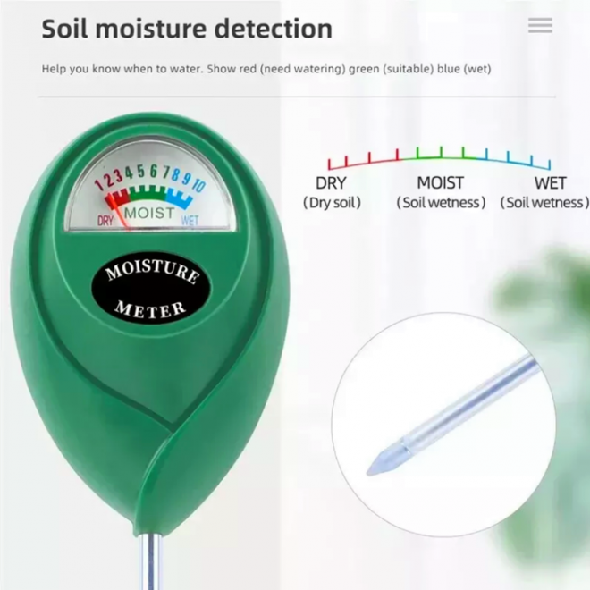 NEEWER 3-in-1 Soil pH Meter Moisture, Light, and pH Tester for Garden, Lawn Plant Care